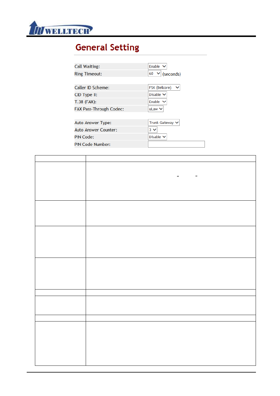 Welltech VoIP ATA series V.303 User Manual | Page 36 / 114