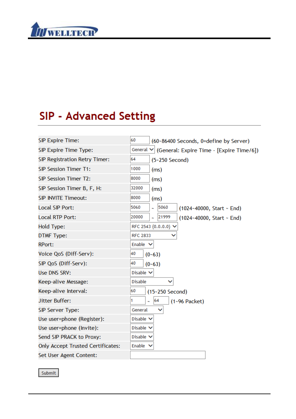 Welltech VoIP ATA series V.303 User Manual | Page 64 / 114