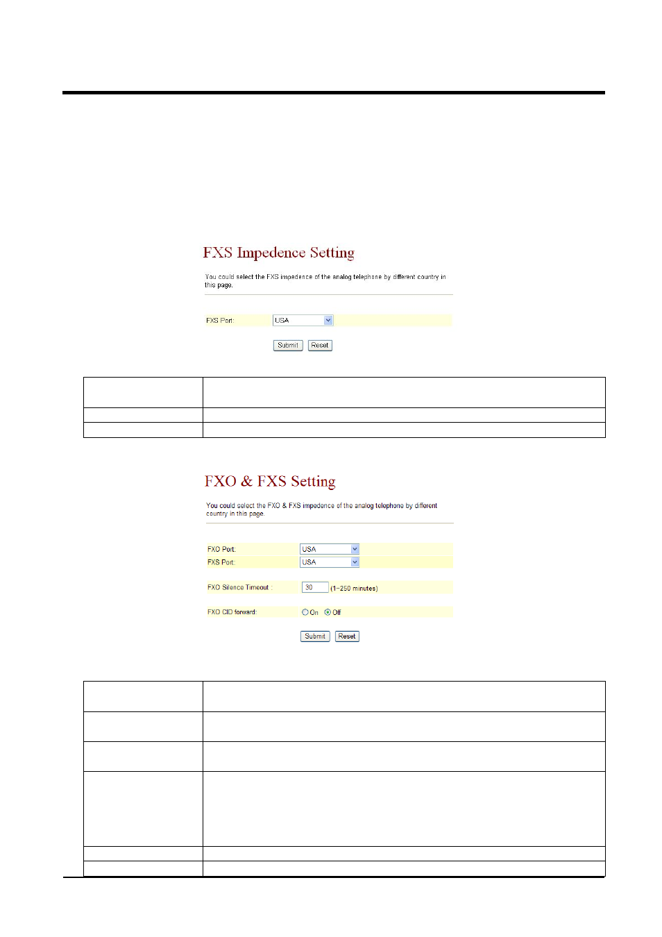1 fxs/ fxo & fxs/fxo port settings | Welltech VoIP ATA series V.2.1 User Manual | Page 111 / 153