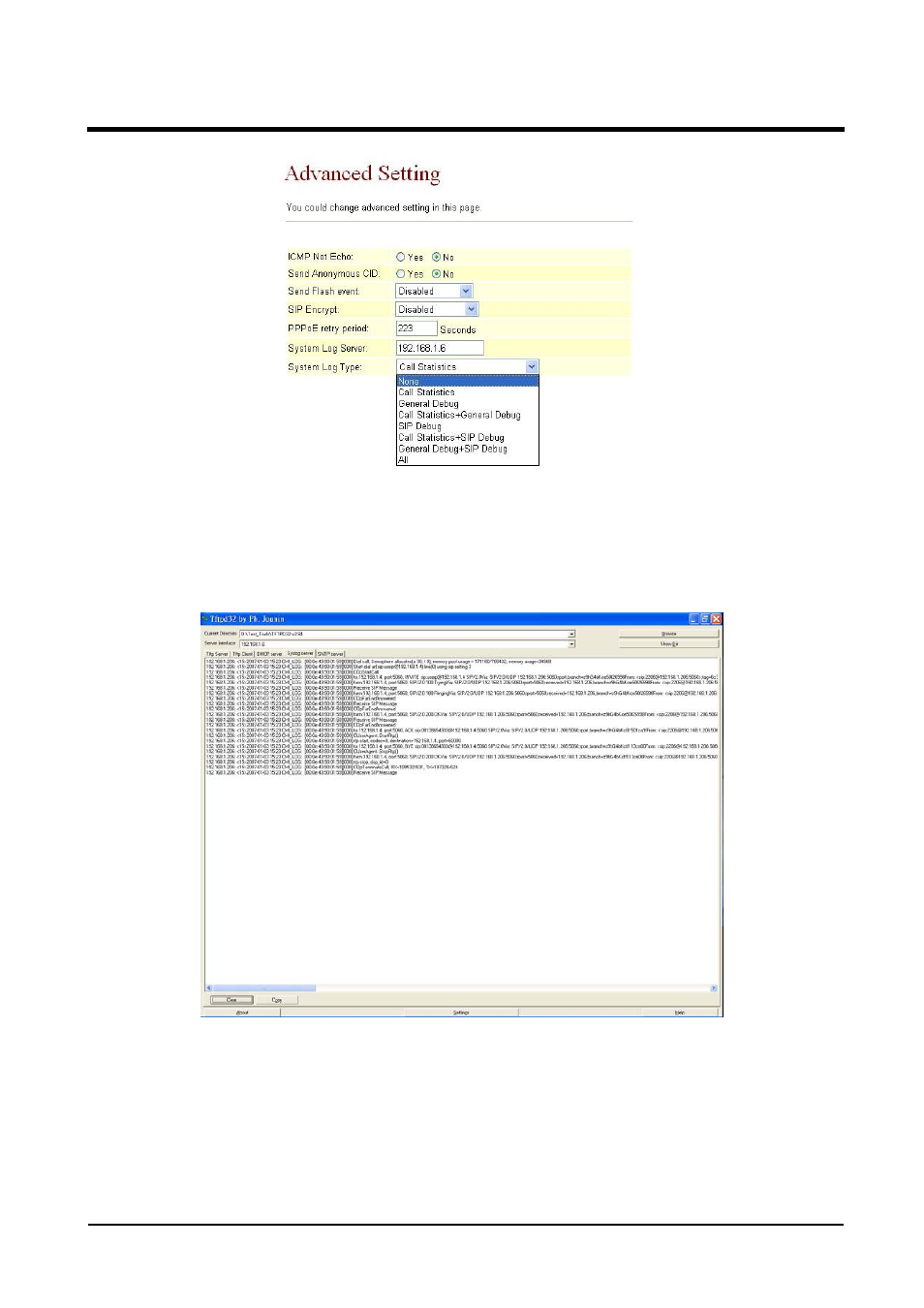 1 status log (status record) | Welltech VoIP ATA series V.2.1 User Manual | Page 133 / 153