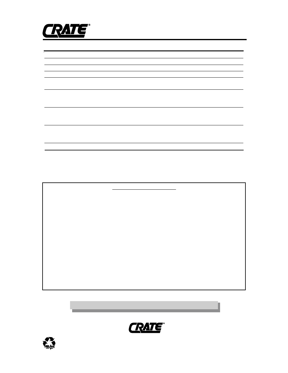 Gx-212 amplifier | Crate GX-212 User Manual | Page 8 / 8
