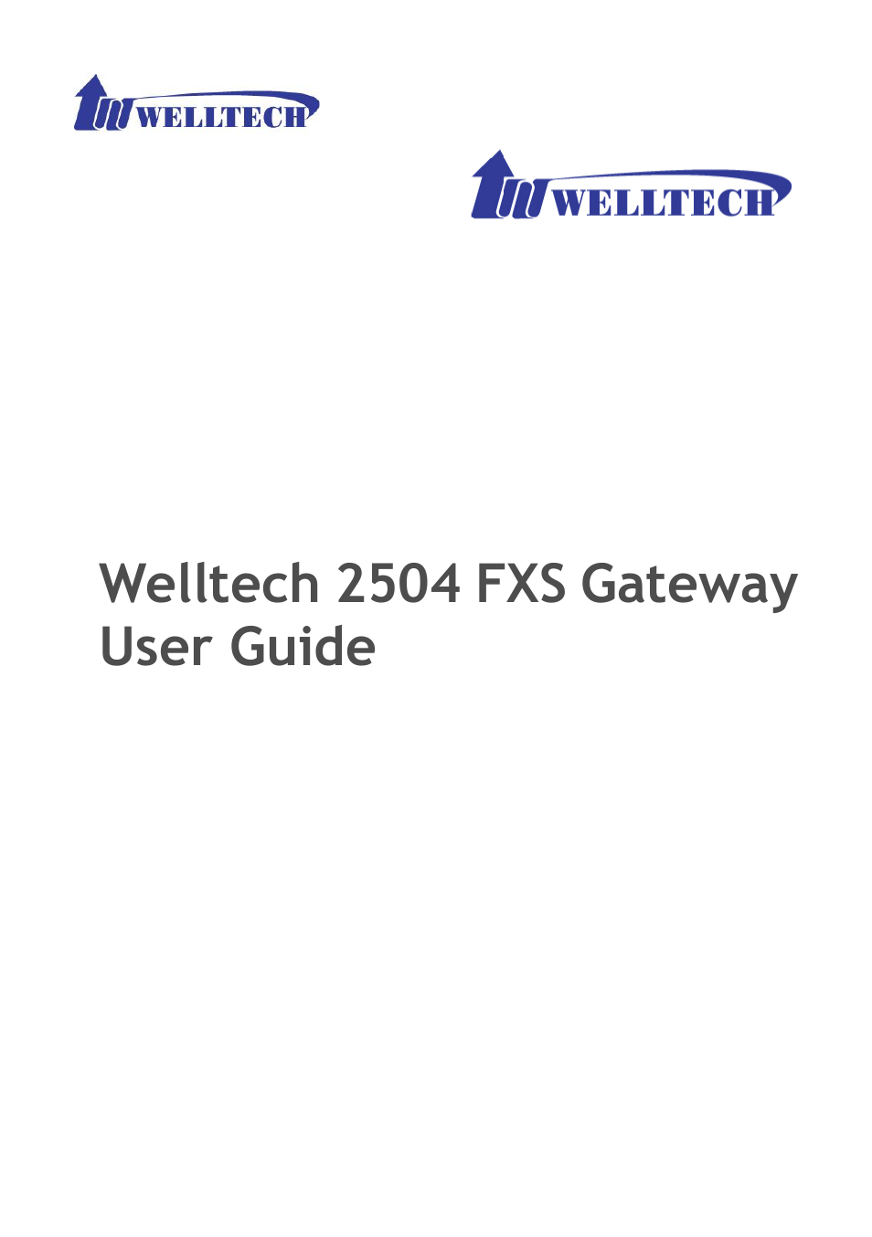 Welltech WG2504 FXS V.4.02 User Manual | 95 pages