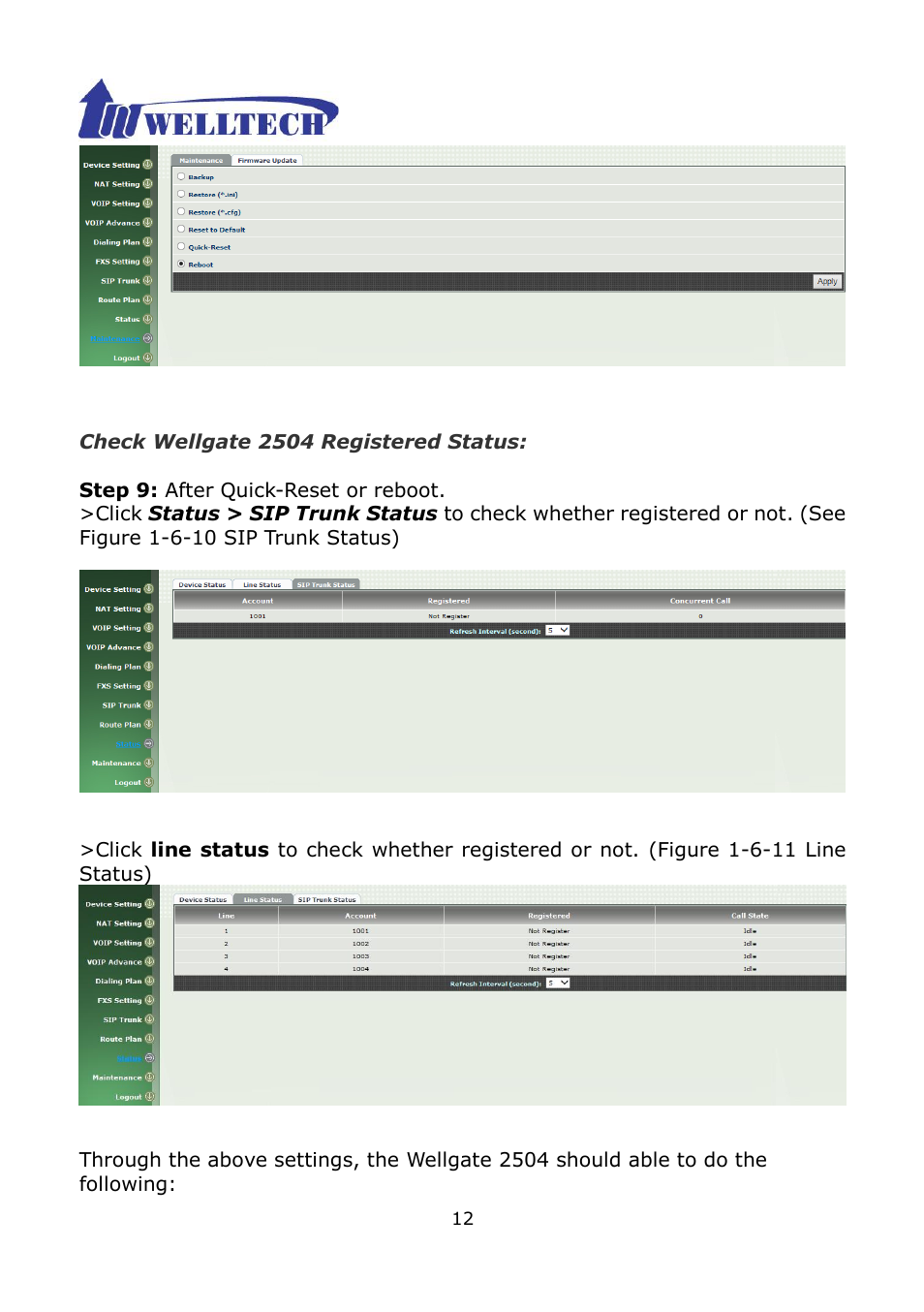 Welltech WG2504 FXS V.4.02 User Manual | Page 12 / 95