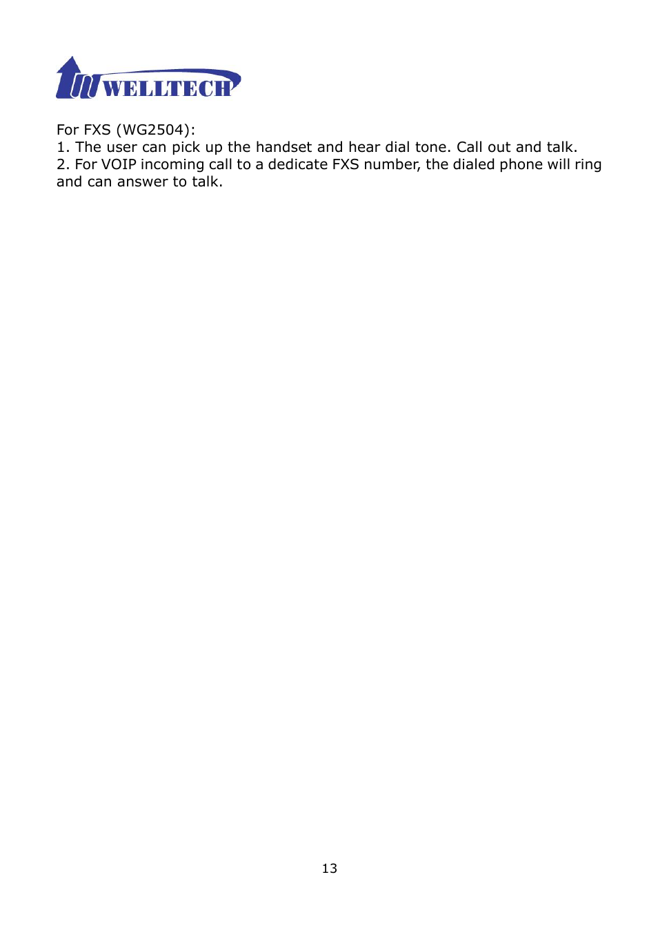Welltech WG2504 FXS V.4.02 User Manual | Page 13 / 95