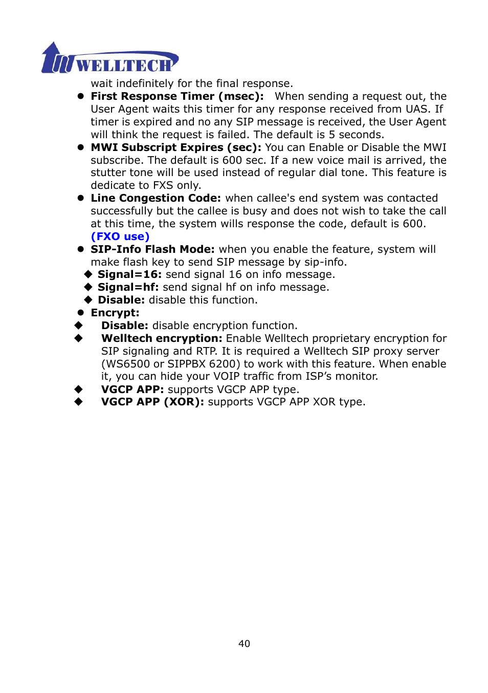 Welltech WG2504 FXS V.4.02 User Manual | Page 40 / 95