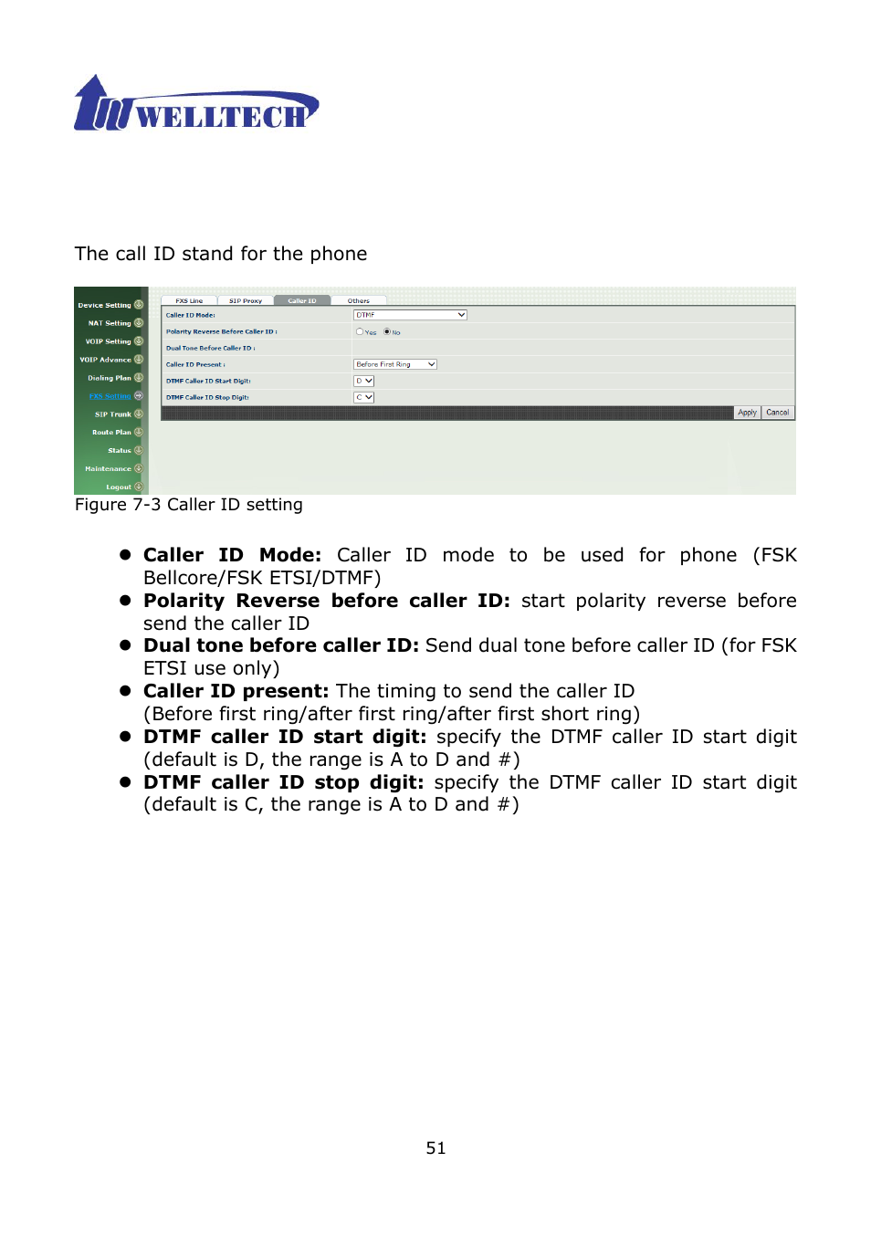3 caller id | Welltech WG2504 FXS V.4.02 User Manual | Page 51 / 95