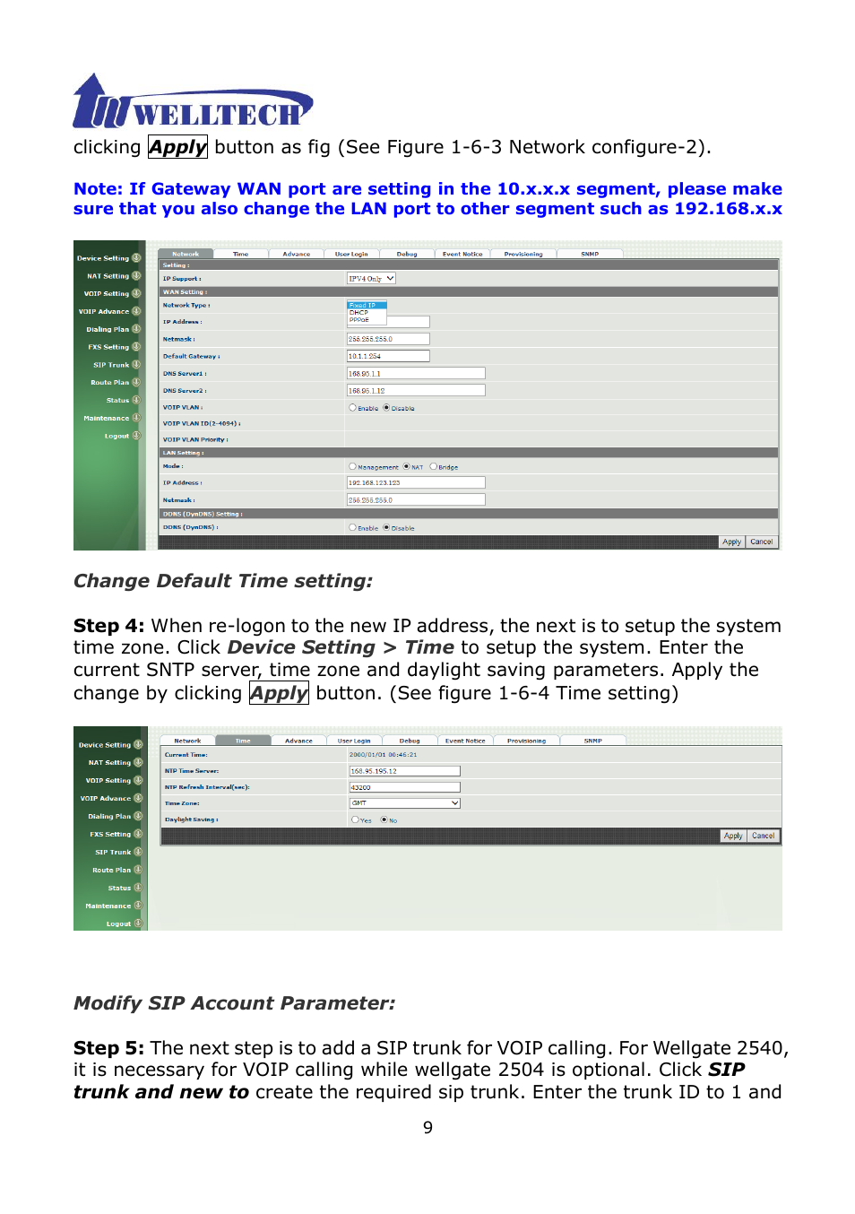 Welltech WG2504 FXS V.4.02 User Manual | Page 9 / 95