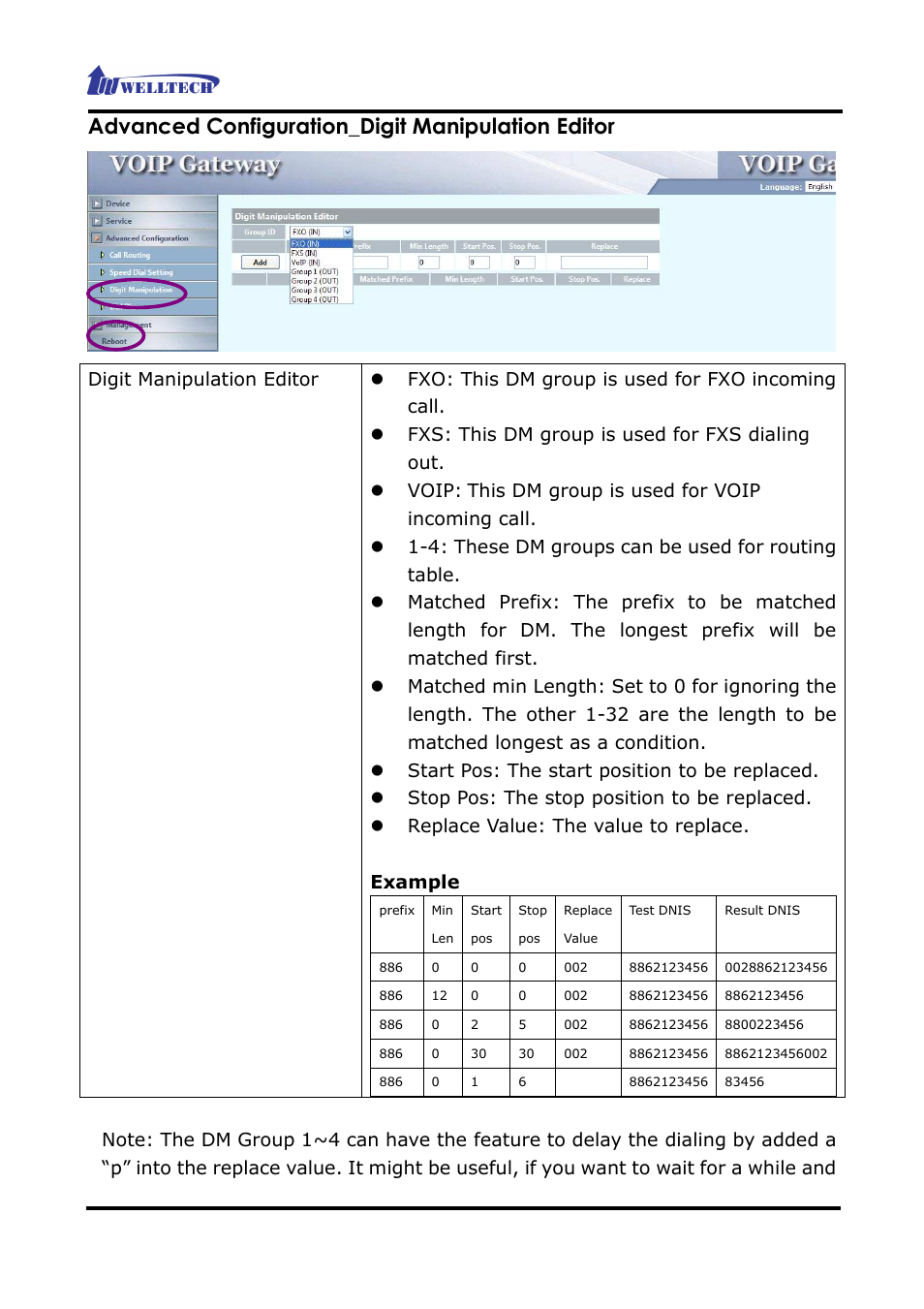 Advanced configuration_digit manipulation editor | Welltech WG2626 V.2.0 User Manual | Page 27 / 33