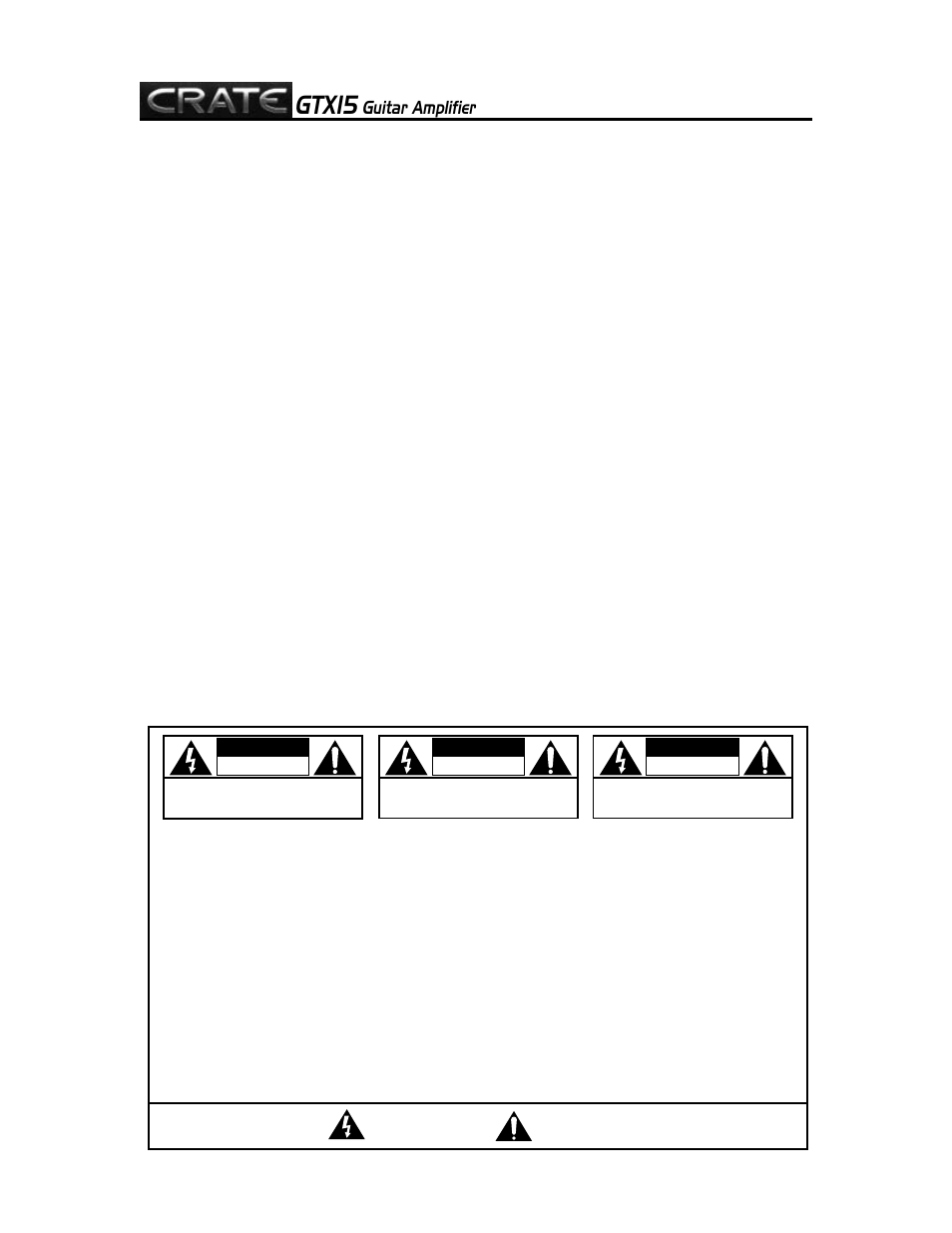 Gtx15, Guitar amplifier | Crate Amplifiers GTX15 User Manual | Page 2 / 4