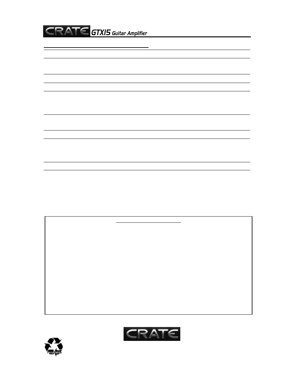 Gtx15 | Crate Amplifiers GTX15 User Manual | Page 4 / 4