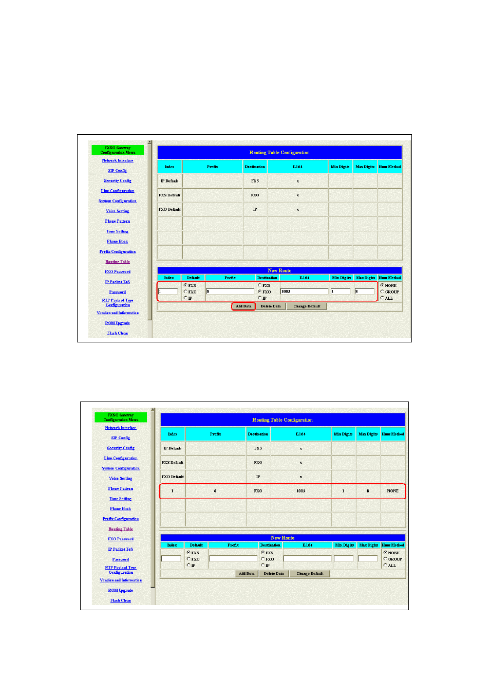 2 add a new routing table | Welltech FXSO Gateway In SIP V.1.2 User Manual | Page 46 / 100