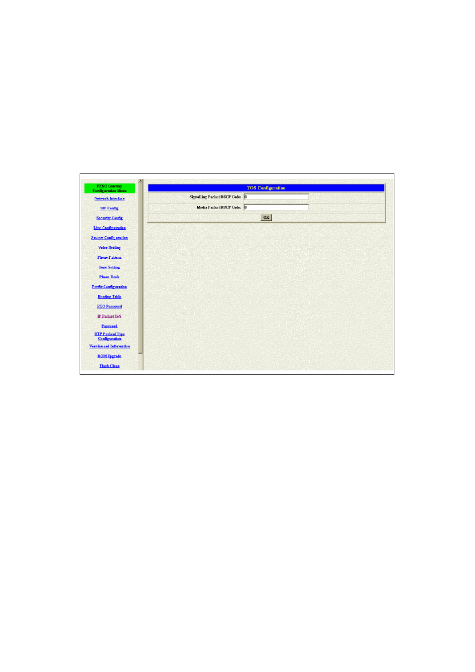 13 ip packet tos | Welltech FXSO Gateway In SIP V.1.2 User Manual | Page 49 / 100