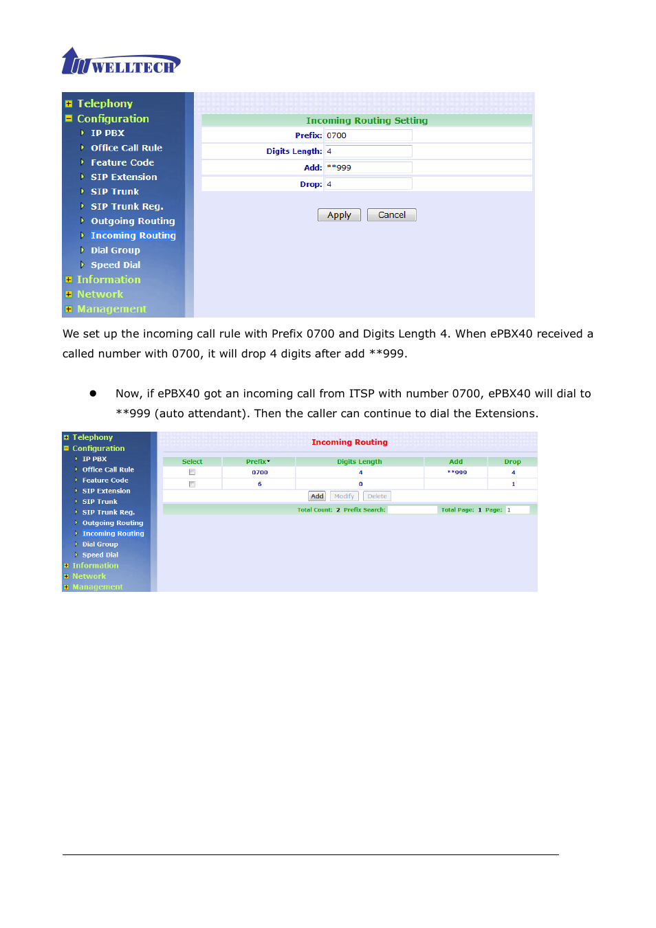Welltech ePBX40 V.2.0 User Manual | Page 107 / 128