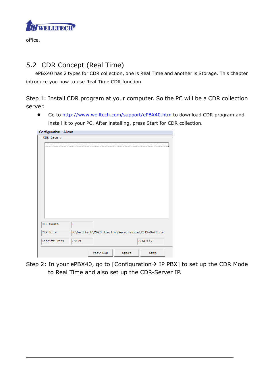 2 cdr concept (real time) | Welltech ePBX40 V.2.0 User Manual | Page 115 / 128