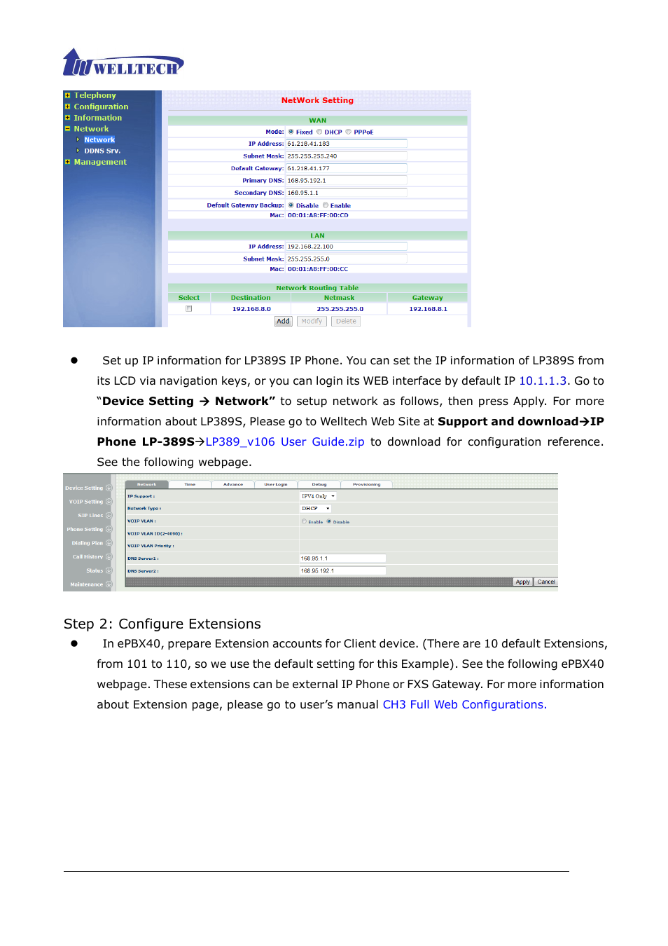 Welltech ePBX40 V.2.0 User Manual | Page 95 / 128