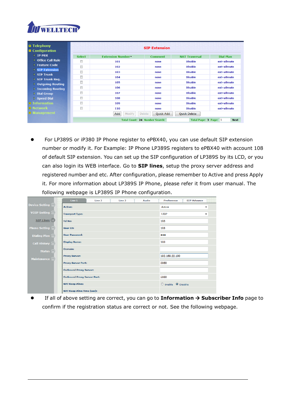 Welltech ePBX40 V.2.0 User Manual | Page 96 / 128