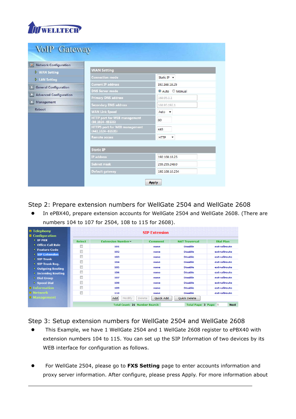 Welltech ePBX40 V.2.0 User Manual | Page 98 / 128
