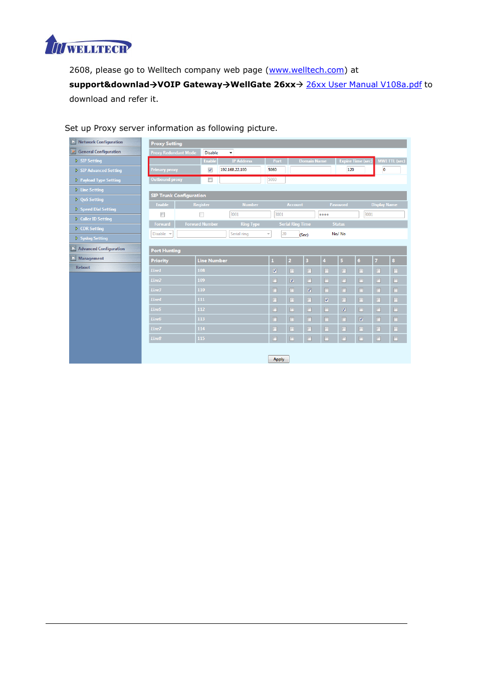 Welltech ePBX80 V.1.1 User Manual | Page 100 / 129