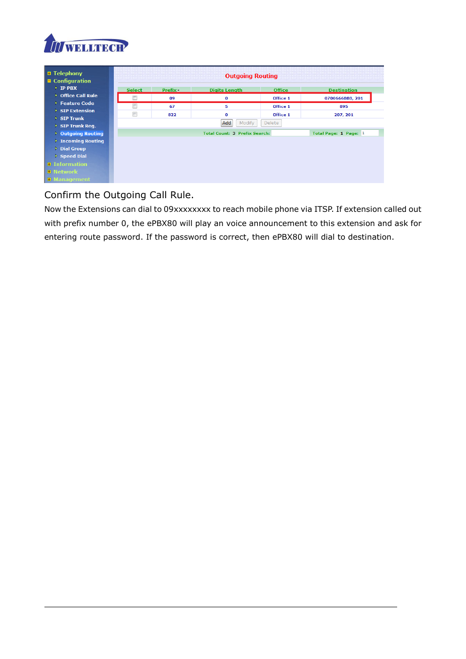 Welltech ePBX80 V.1.1 User Manual | Page 105 / 129