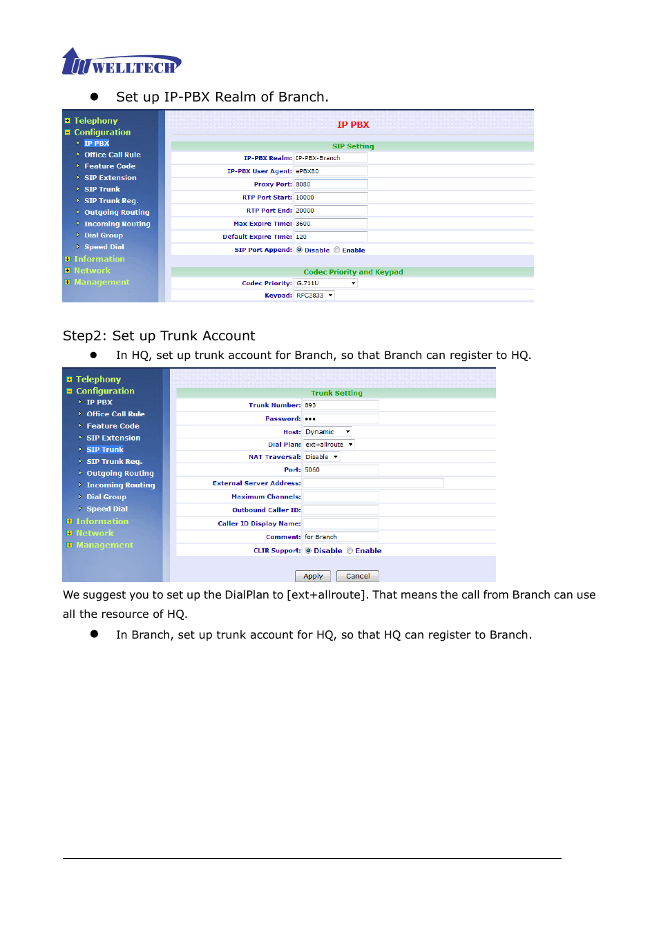 Welltech ePBX80 V.1.1 User Manual | Page 109 / 129