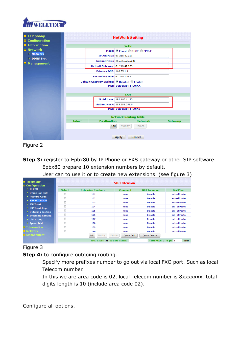 Welltech ePBX80 V.1.1 User Manual | Page 126 / 129