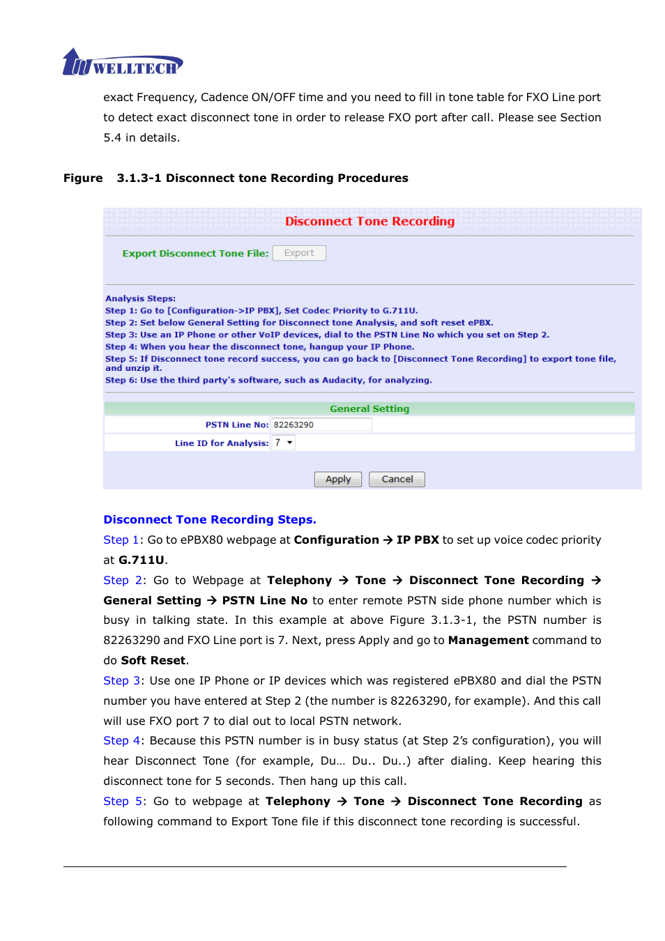 Welltech ePBX80 V.1.1 User Manual | Page 32 / 129