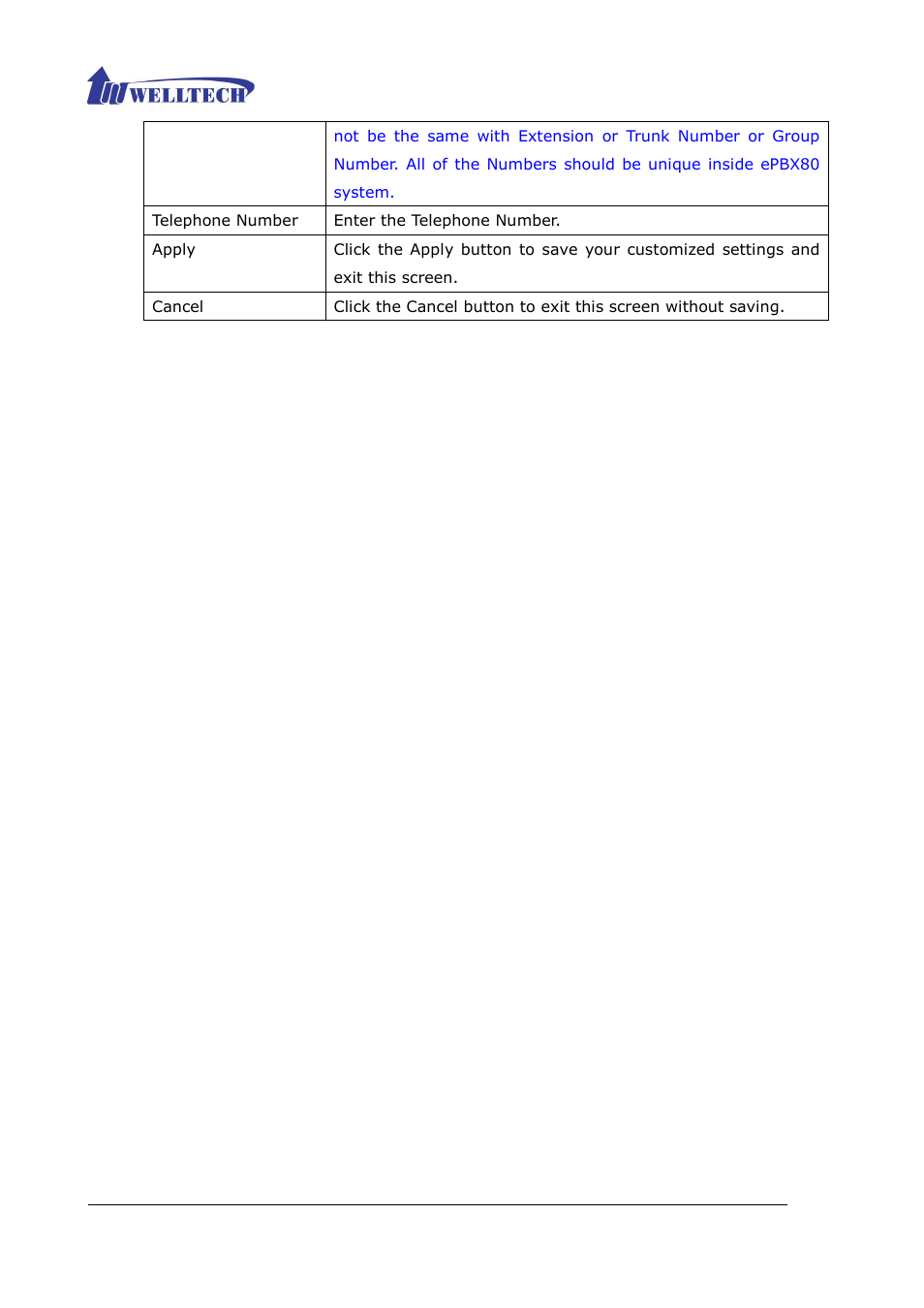 Welltech ePBX80 V.1.1 User Manual | Page 72 / 129