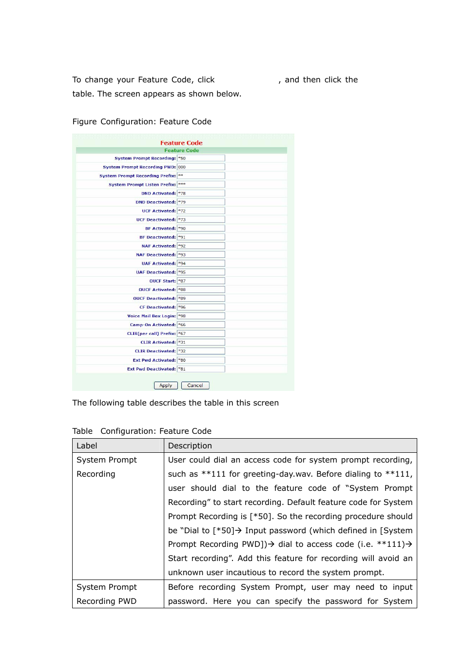 3 feature code | Welltech SIPPBX 6200A User Manual | Page 33 / 132