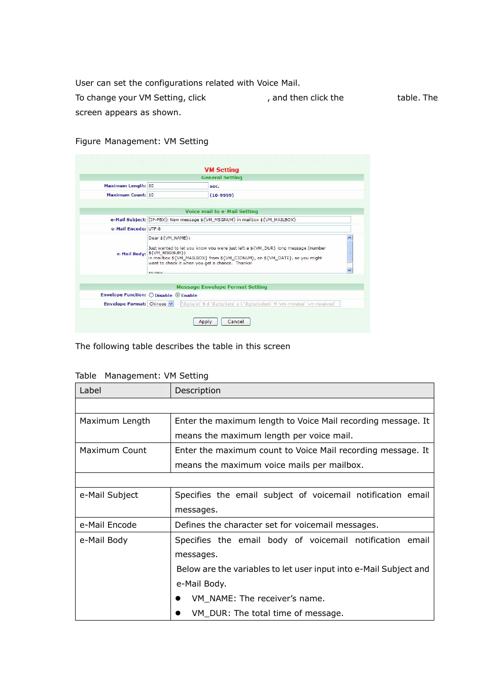 3 vm setting | Welltech SIPPBX 6200A User Manual | Page 90 / 132