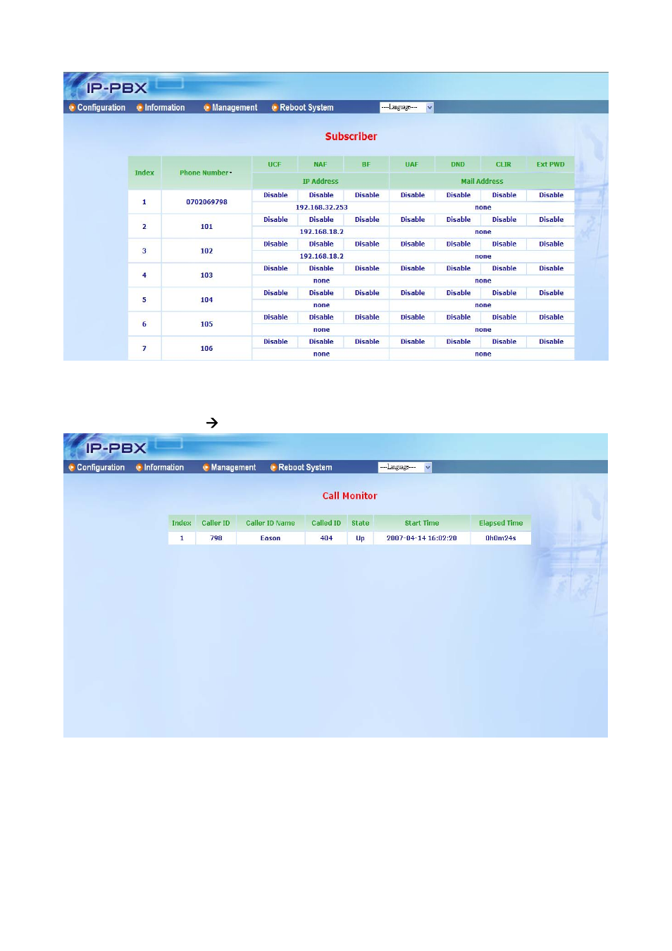2 call monitor | Welltech ePBX-100A-128 User Manual | Page 54 / 124
