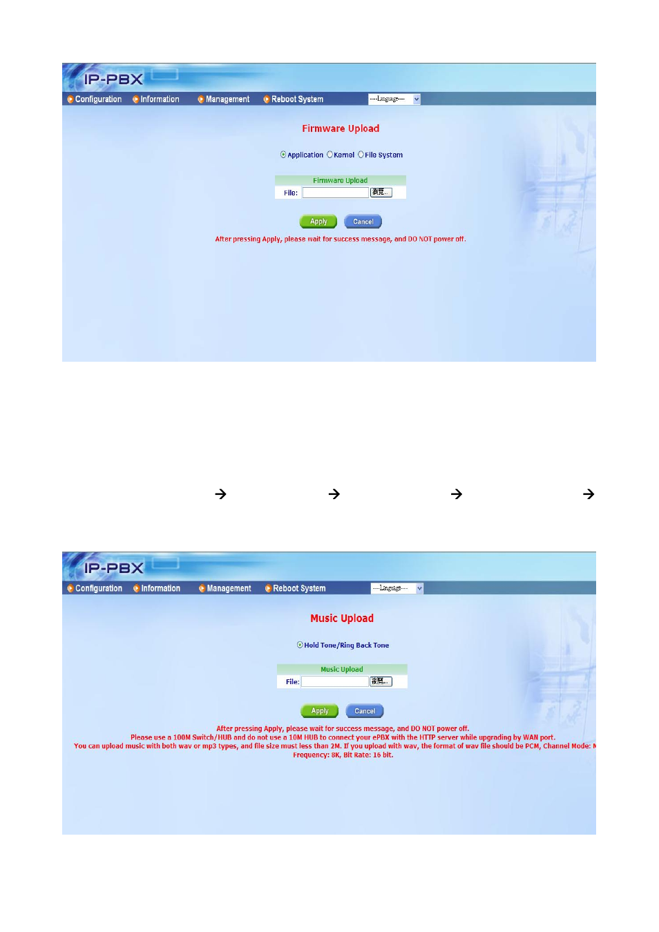 8 music upload | Welltech ePBX-100A-128 User Manual | Page 61 / 124