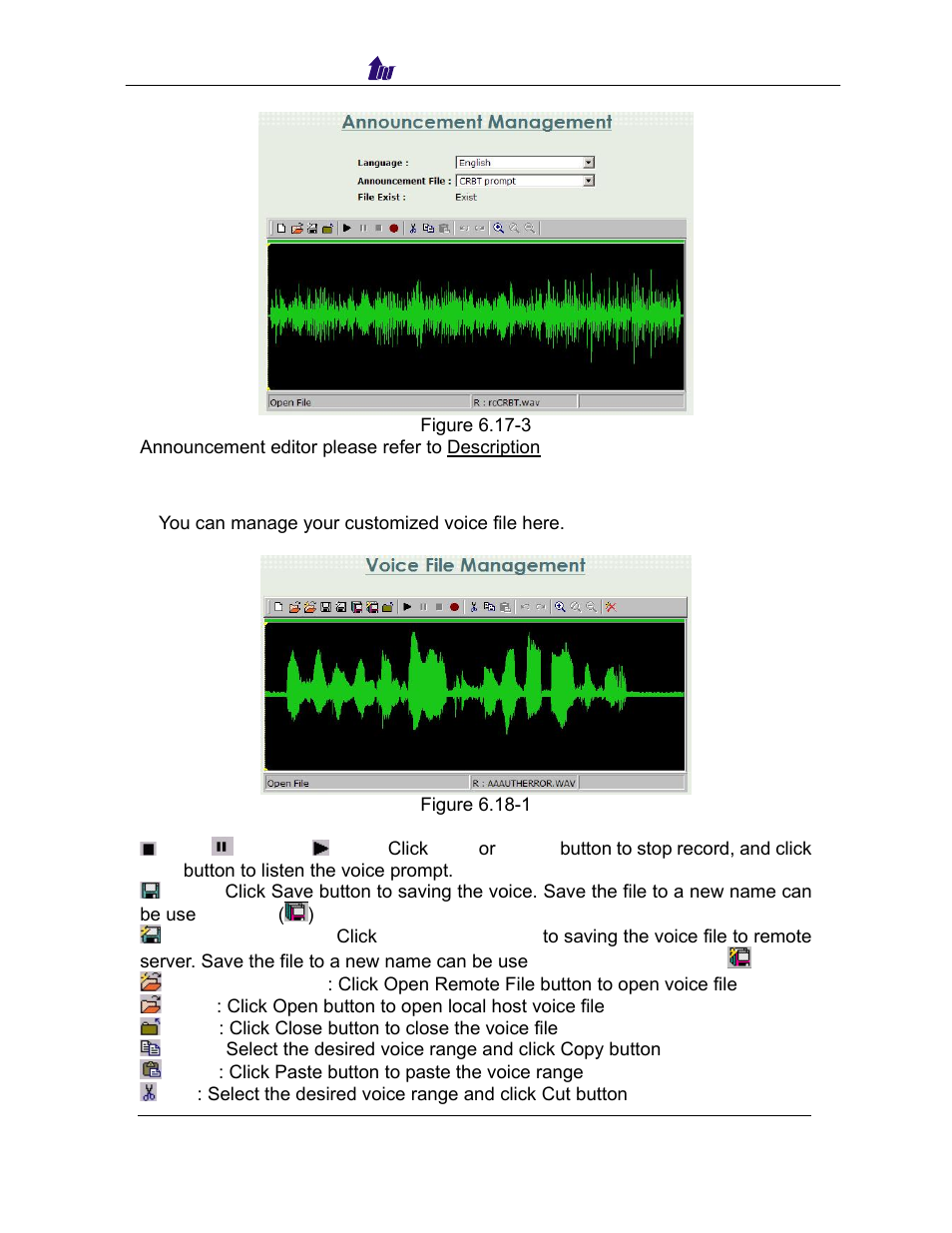 Voice file, Oice | Welltech SIPPBX 6200 V.3.1.0 User Manual | Page 108 / 225