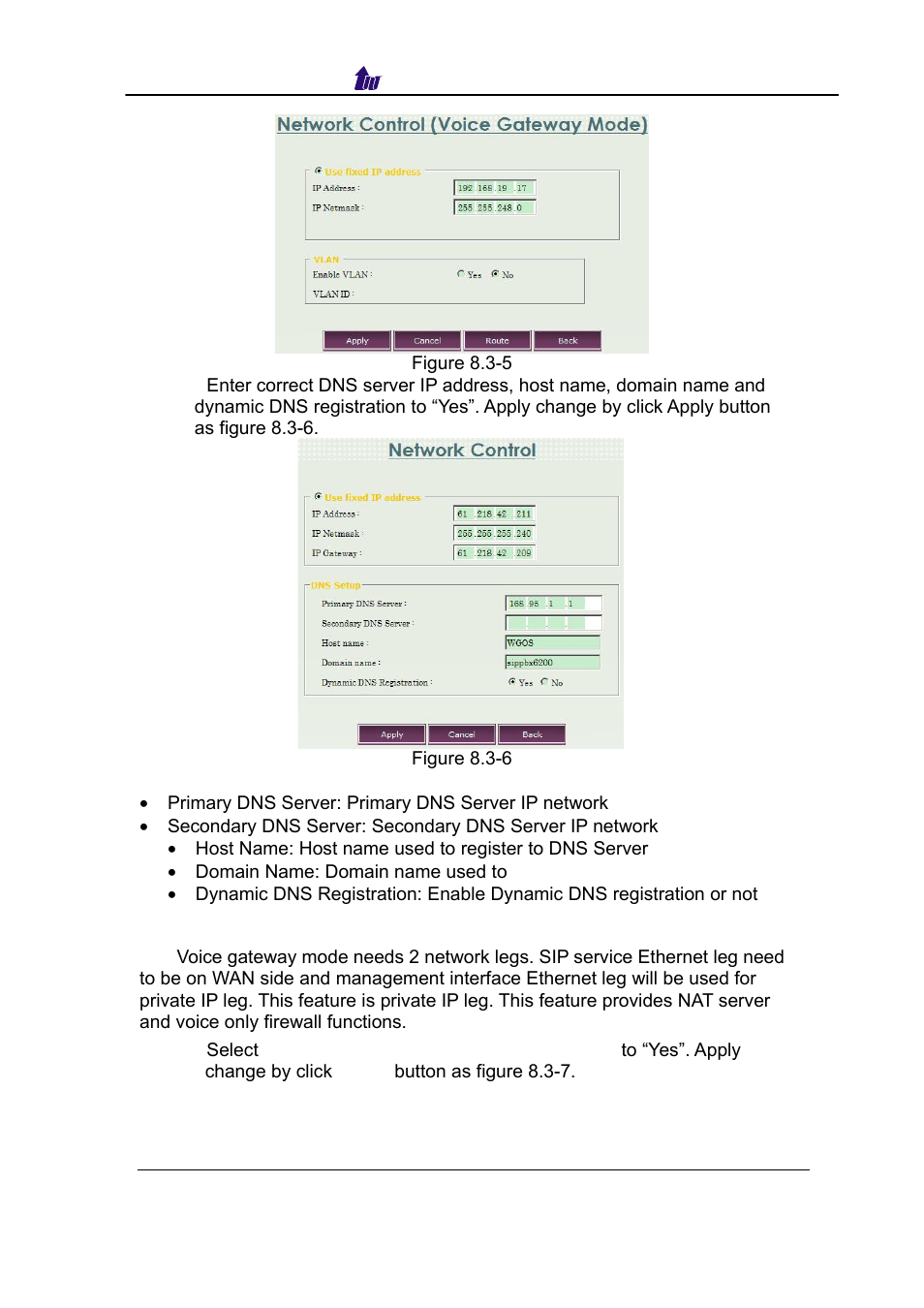 Voice gateway setting | Welltech SIPPBX 6200 V.3.1.0 User Manual | Page 152 / 225