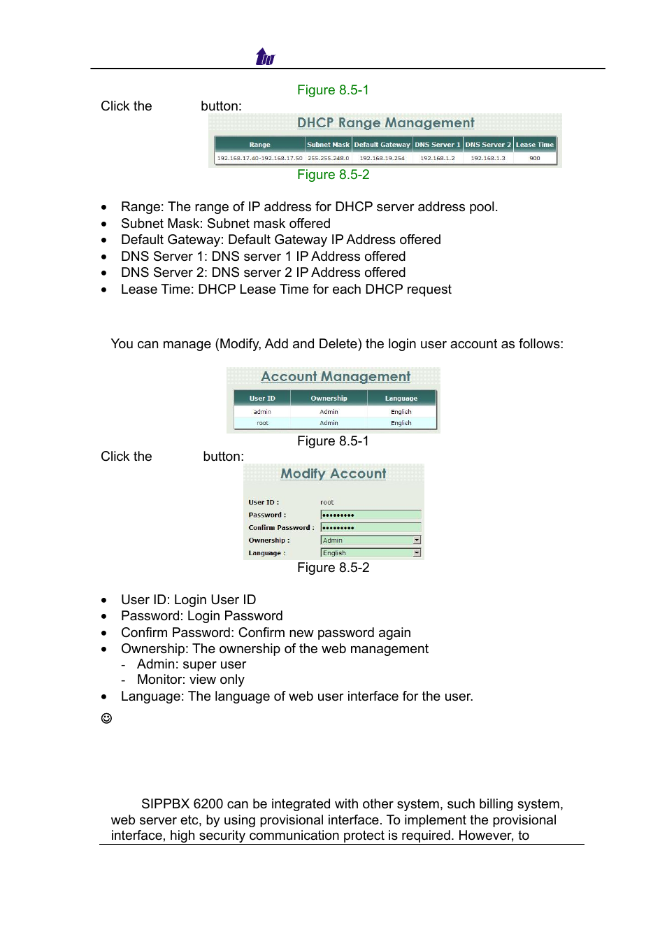 Account manager, Provisional ip, Ccount | Anager, Rovisional | Welltech SIPPBX 6200 V.3.1.0 User Manual | Page 155 / 225