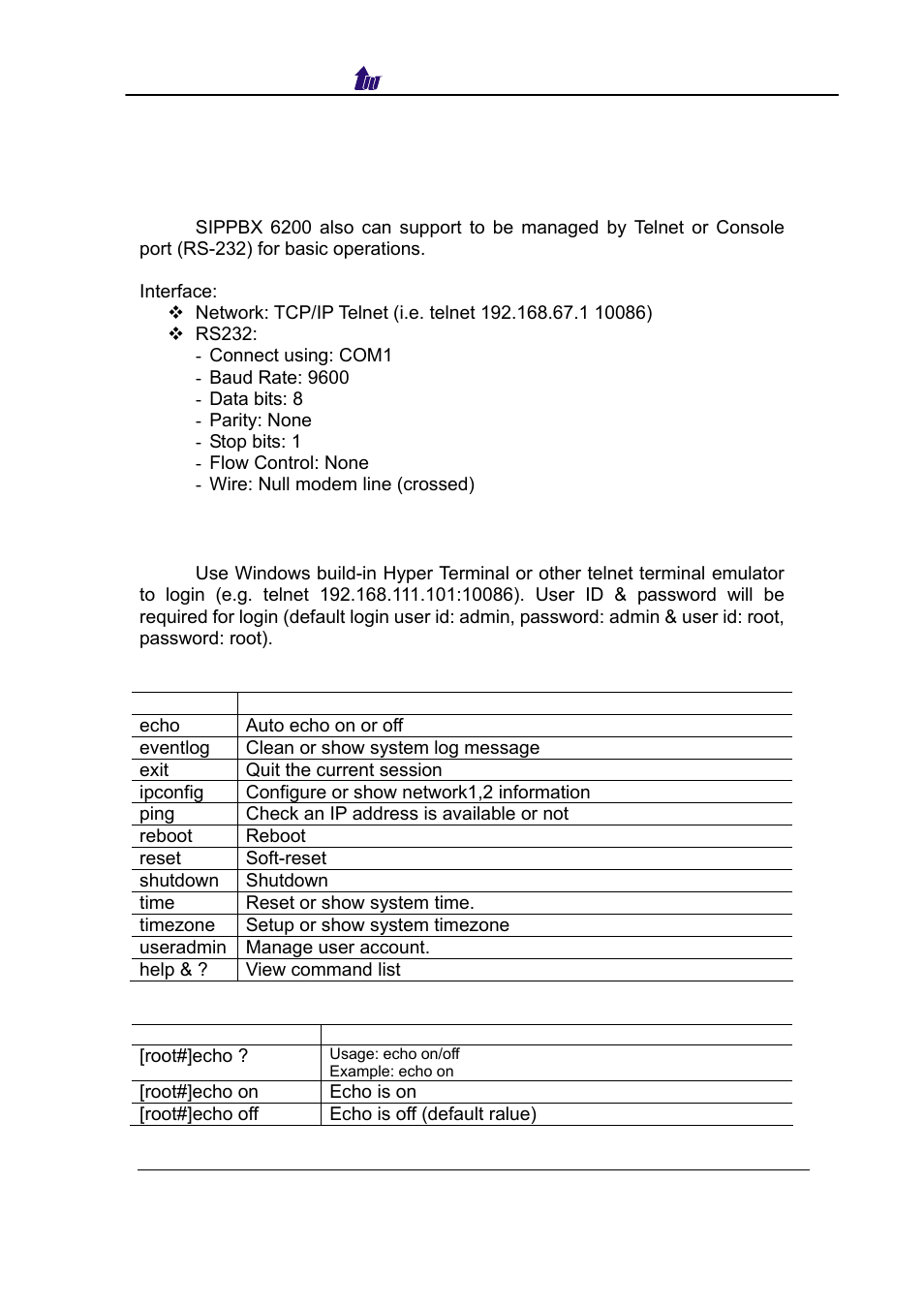 Chapter 10 telnet & rs-232 configuration | Welltech SIPPBX 6200 V.3.1.0 User Manual | Page 167 / 225