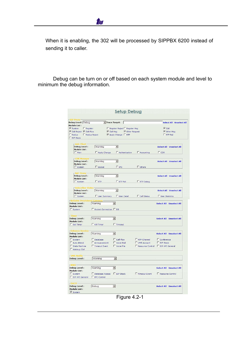 Debug, Ebug | Welltech SIPPBX 6200 V.3.1.0 User Manual | Page 45 / 225