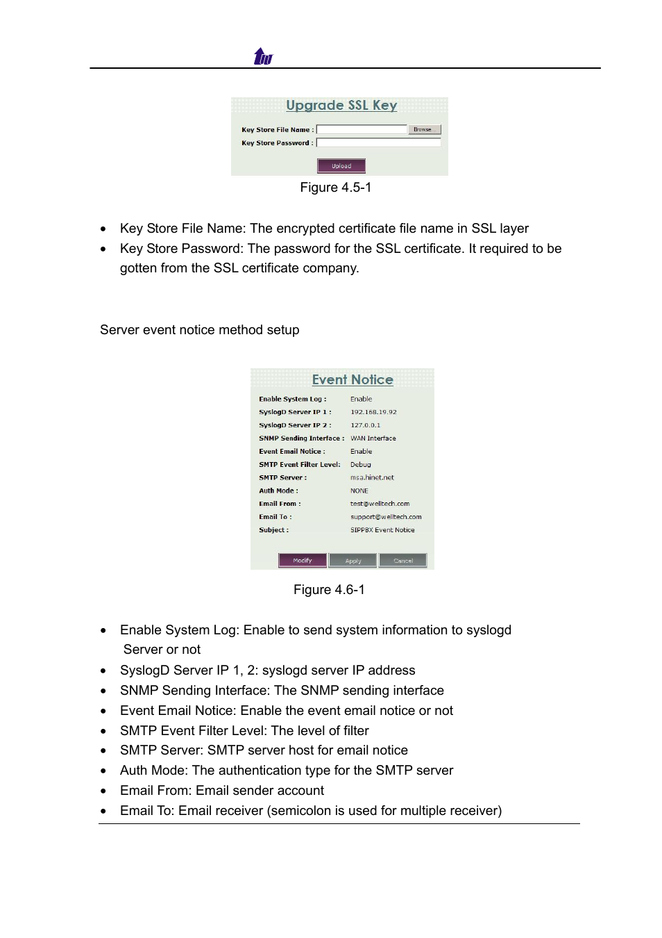 Event notice, Vent, Otice | Welltech SIPPBX 6200 V.3.1.0 User Manual | Page 50 / 225