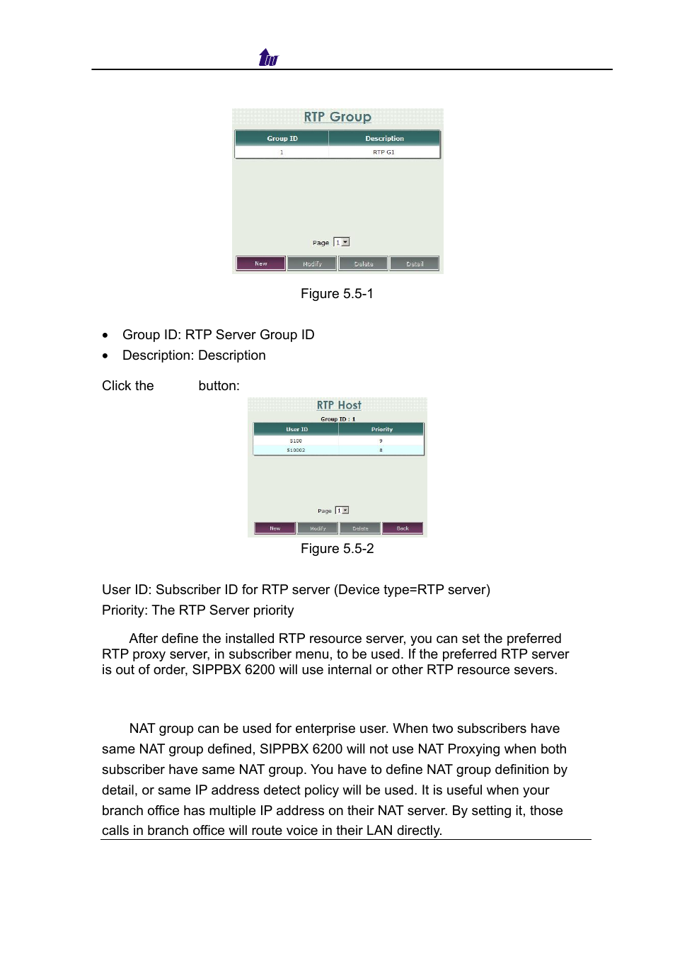 Nat group, Roup | Welltech SIPPBX 6200 V.3.1.0 User Manual | Page 60 / 225