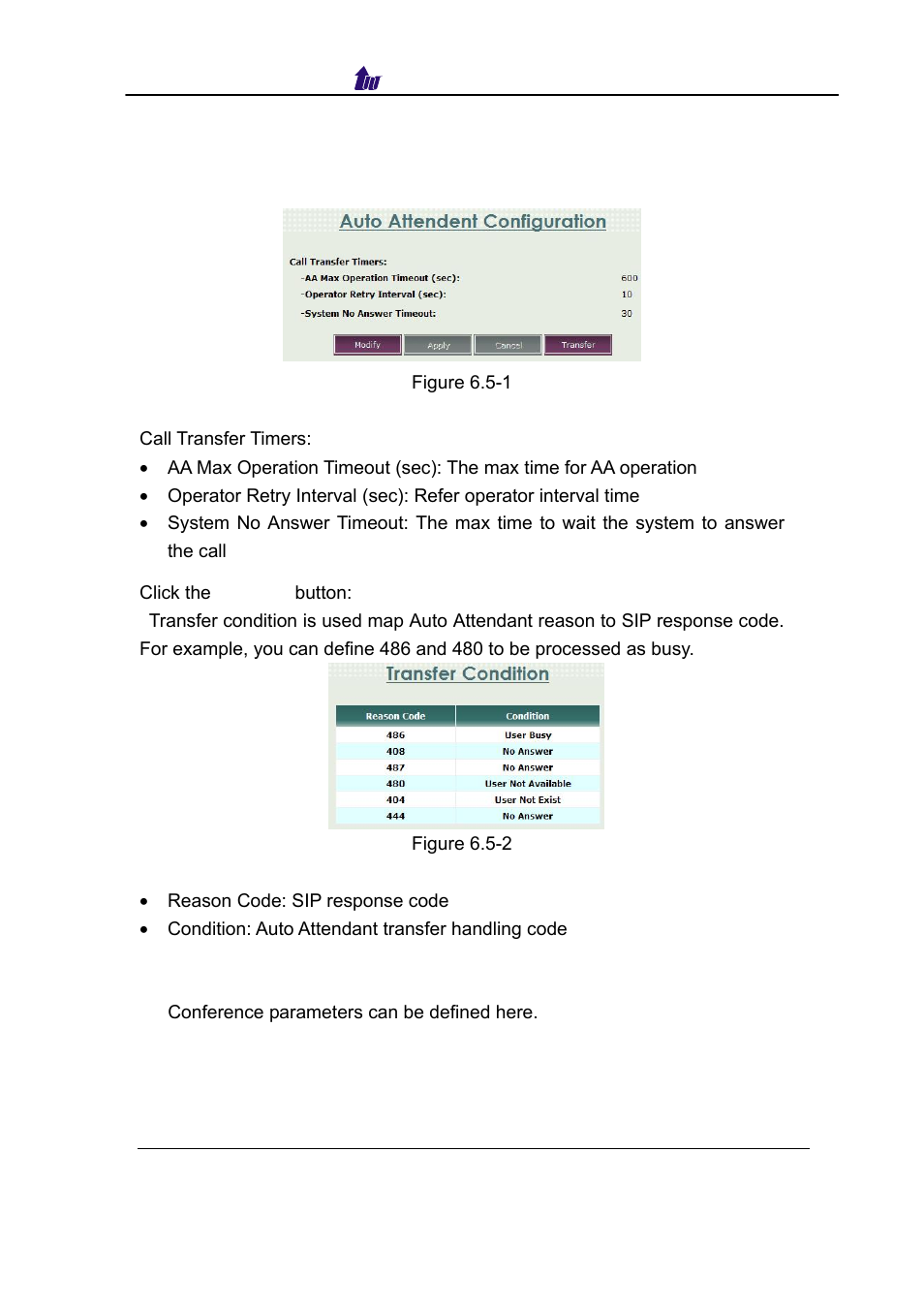 Auto attend, Conference, Ttend | Onference | Welltech SIPPBX 6200 V.3.1.0 User Manual | Page 73 / 225