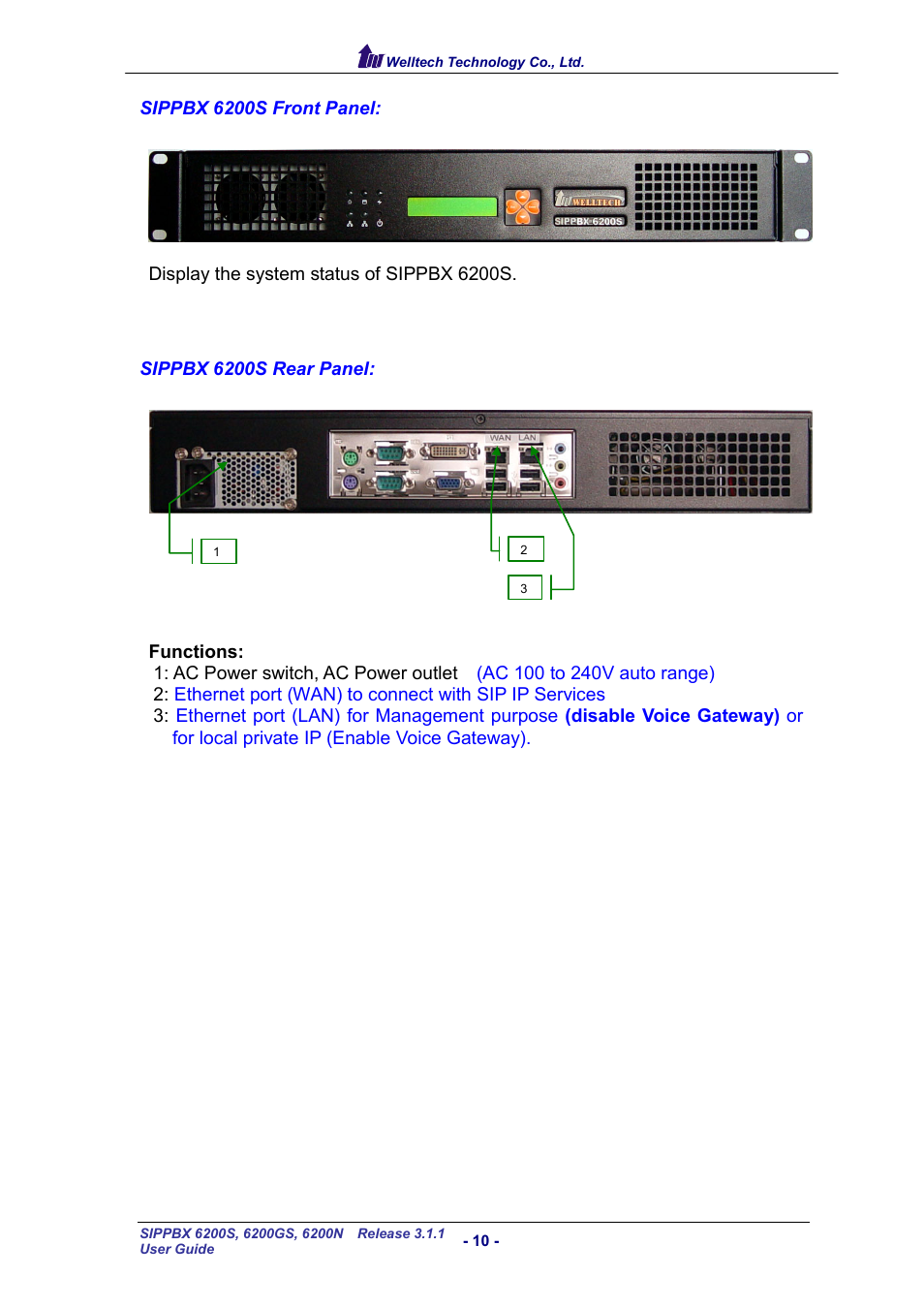 Welltech SIPPBX 6200 V.3.1.1 User Manual | Page 10 / 214