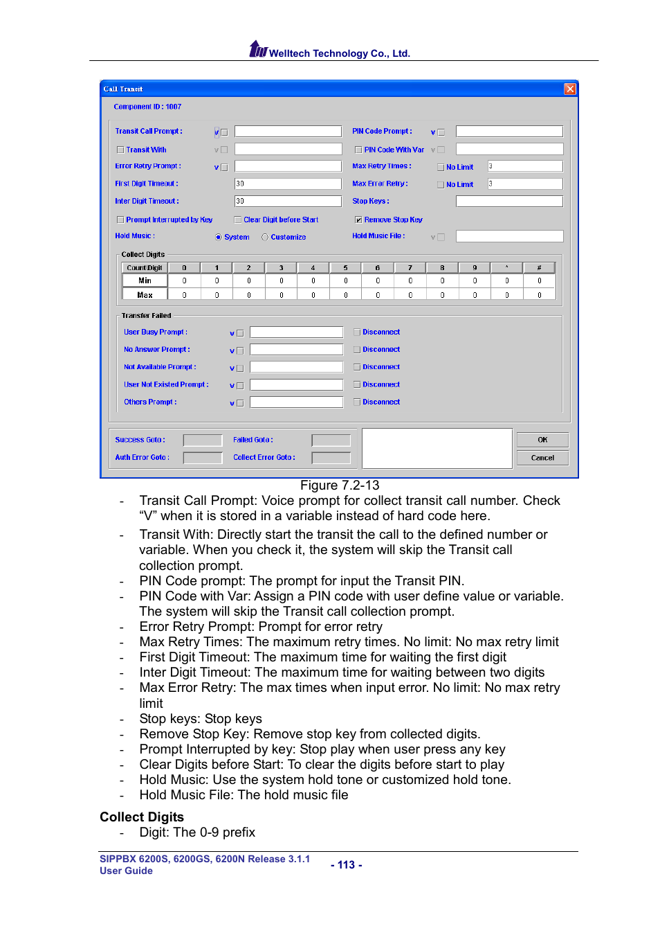 Welltech SIPPBX 6200 V.3.1.1 User Manual | Page 113 / 214