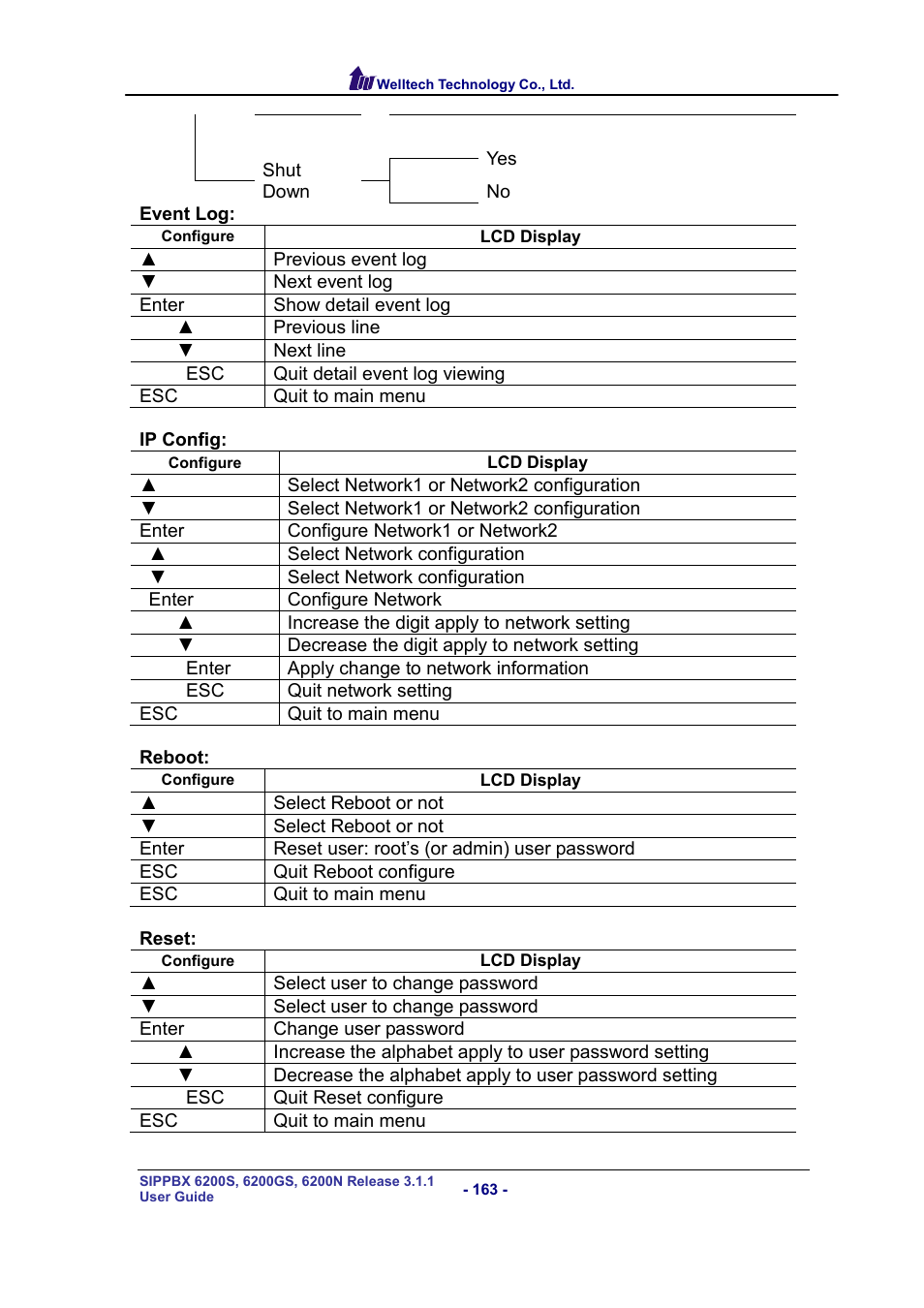 Welltech SIPPBX 6200 V.3.1.1 User Manual | Page 163 / 214