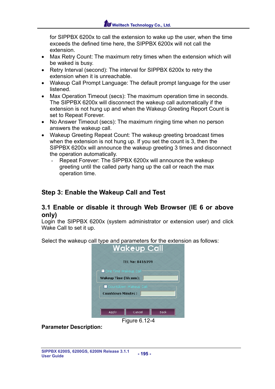 Welltech SIPPBX 6200 V.3.1.1 User Manual | Page 195 / 214