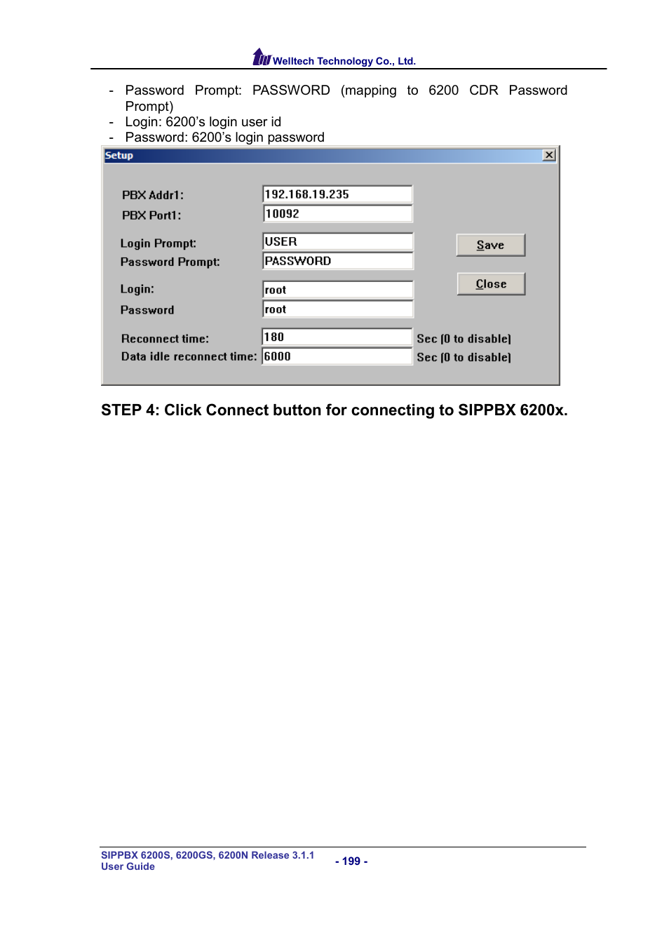 Welltech SIPPBX 6200 V.3.1.1 User Manual | Page 199 / 214