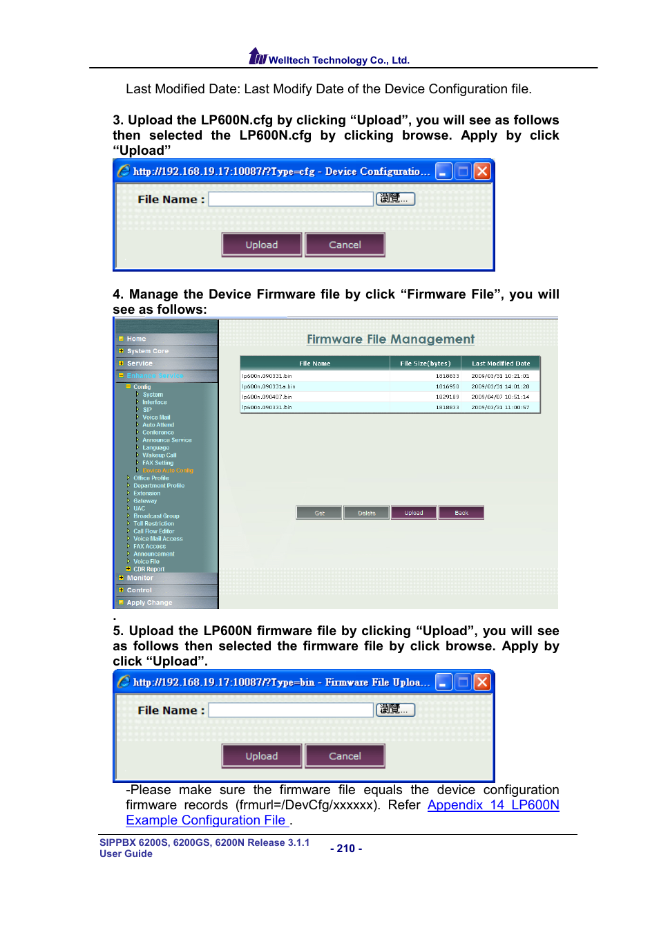 Welltech SIPPBX 6200 V.3.1.1 User Manual | Page 210 / 214