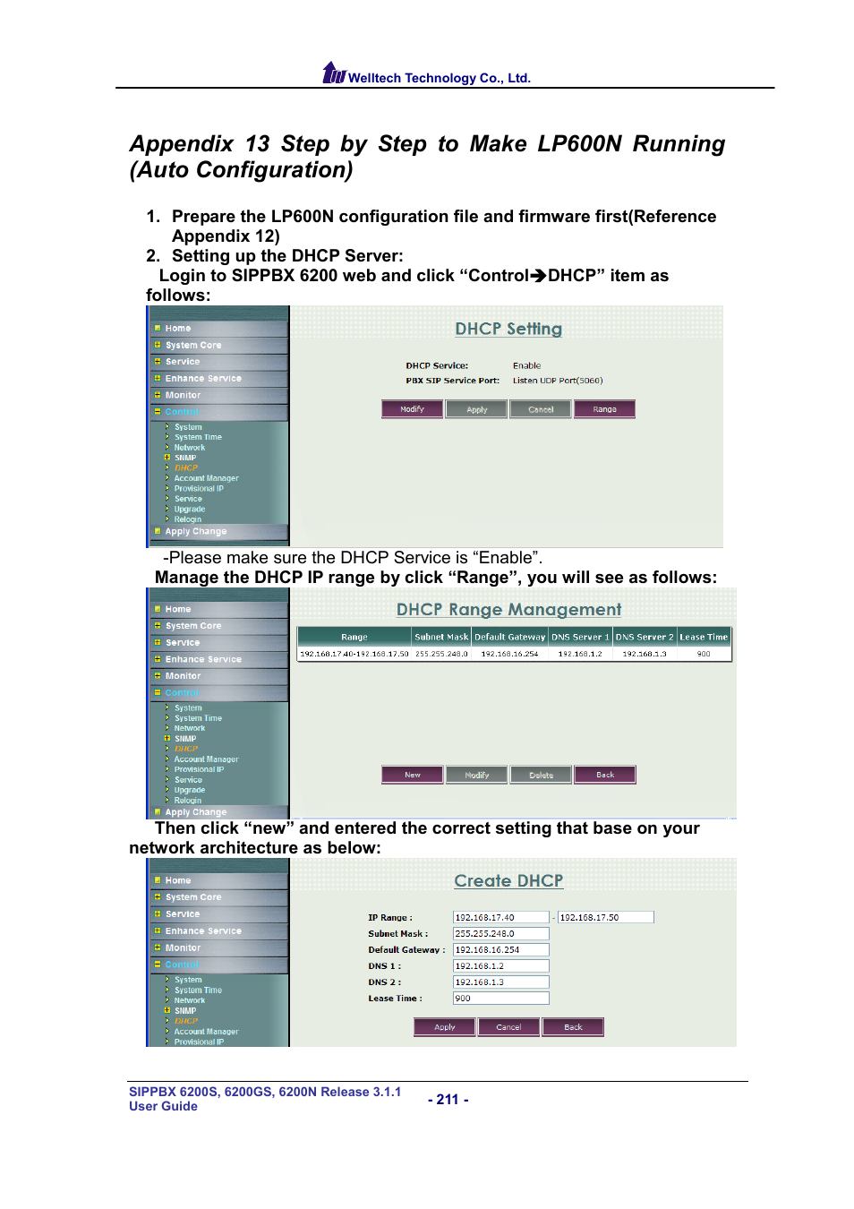 Welltech SIPPBX 6200 V.3.1.1 User Manual | Page 211 / 214