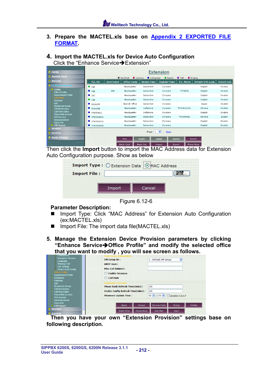 Welltech SIPPBX 6200 V.3.1.1 User Manual | Page 212 / 214