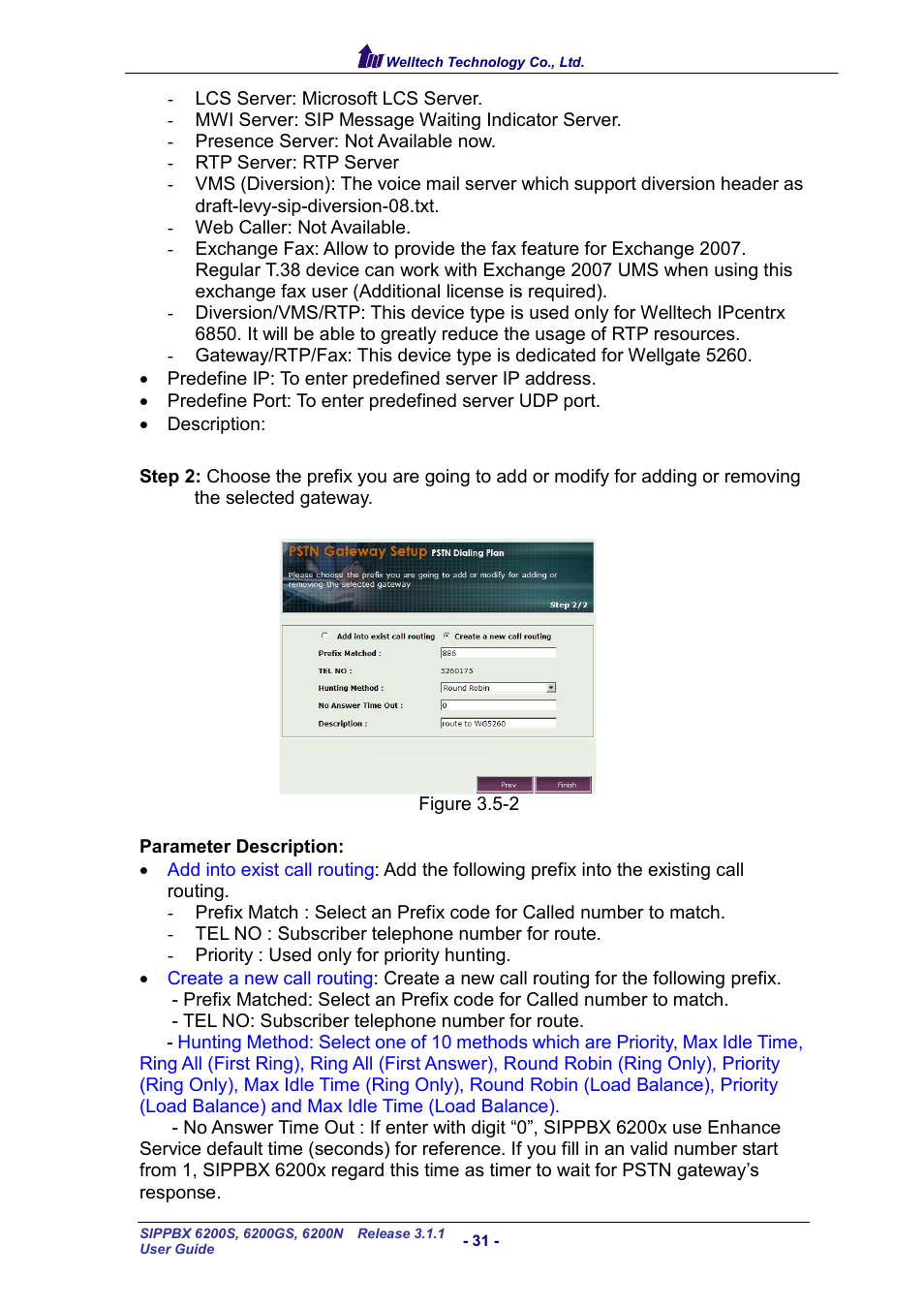 Welltech SIPPBX 6200 V.3.1.1 User Manual | Page 31 / 214