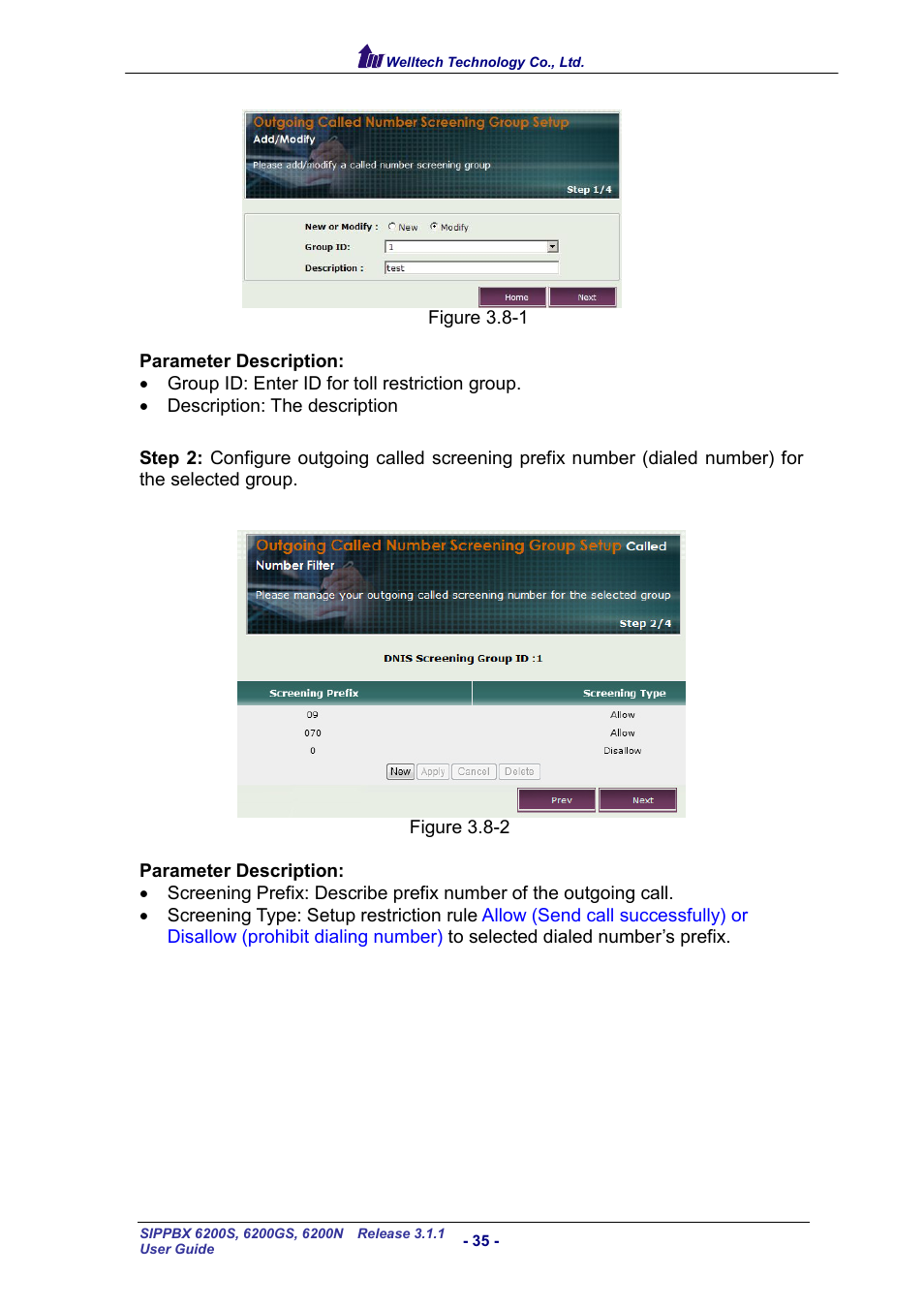 Welltech SIPPBX 6200 V.3.1.1 User Manual | Page 35 / 214