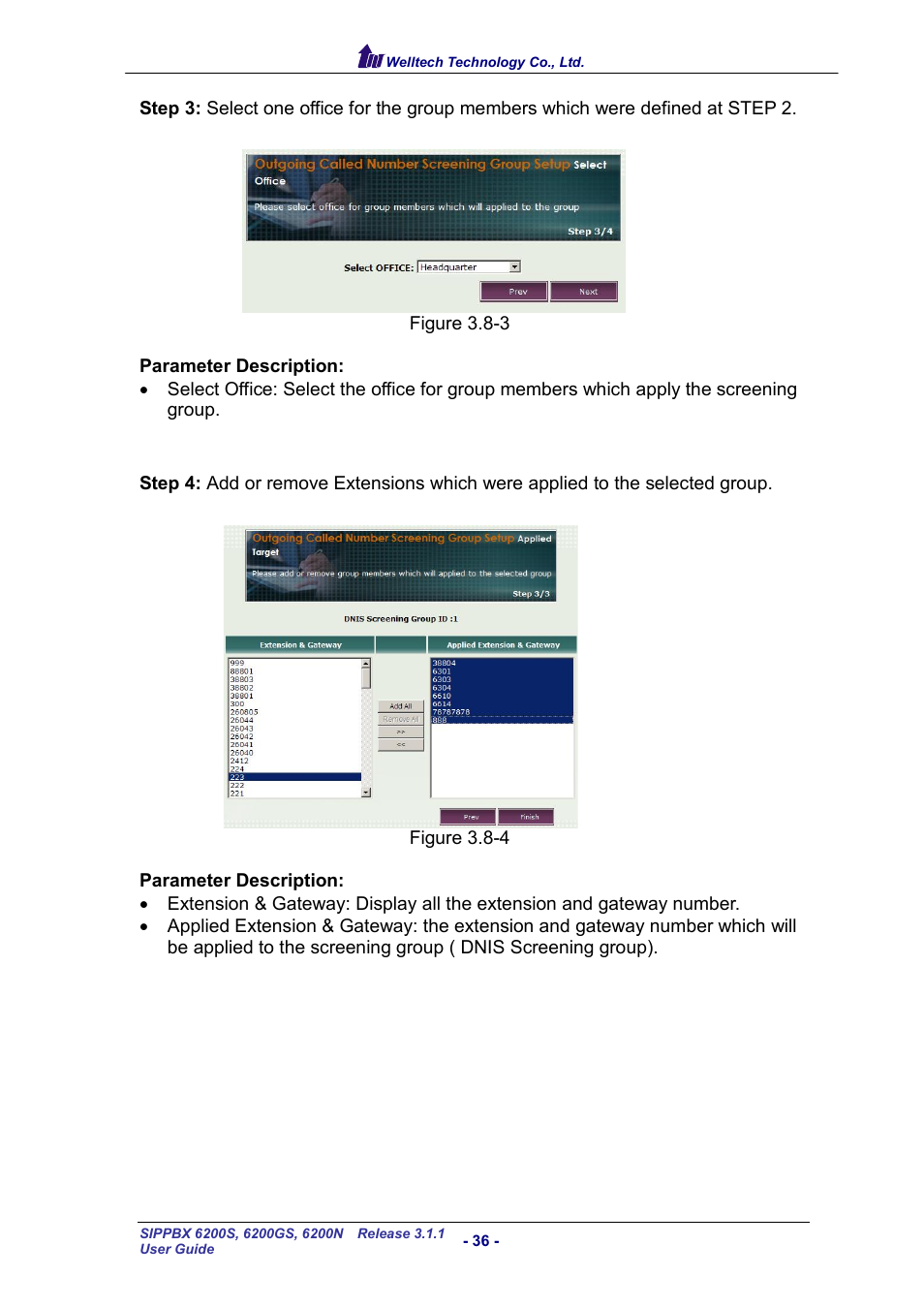 Welltech SIPPBX 6200 V.3.1.1 User Manual | Page 36 / 214